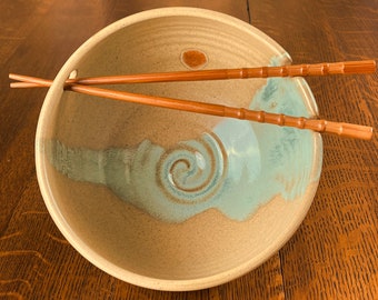 Pottery Noodle Bowl in Morning Zen Satin Matte Glaze