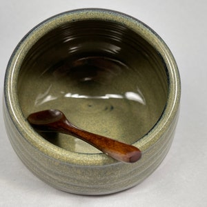 Handmade Stoneware Salt Cellar in Sage Green image 8