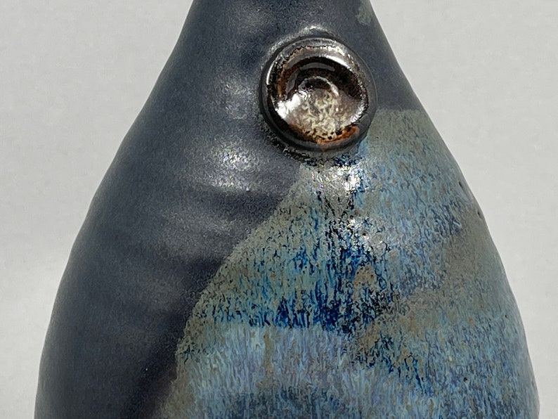 Pottery Olive Oil Cruet Pourer, EVOO Dispenser in Midnight Zen Satin Matte Glaze image 6