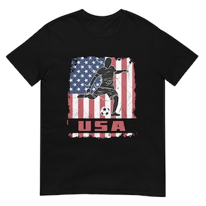 USA Flag Soccer T-Shirt: Patriotic Softstyle Tee