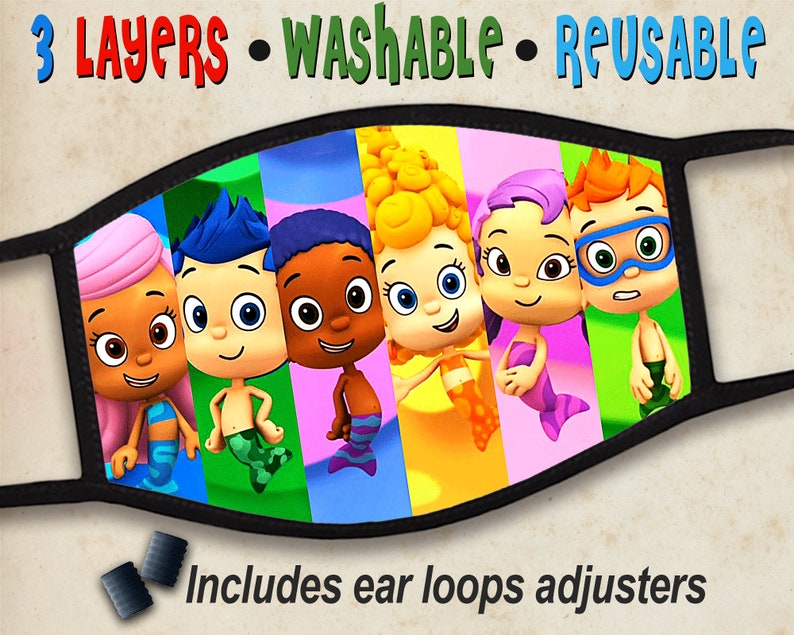 Children Face Mask Bubble Guppies Face Mask Bubble Guppies | Etsy