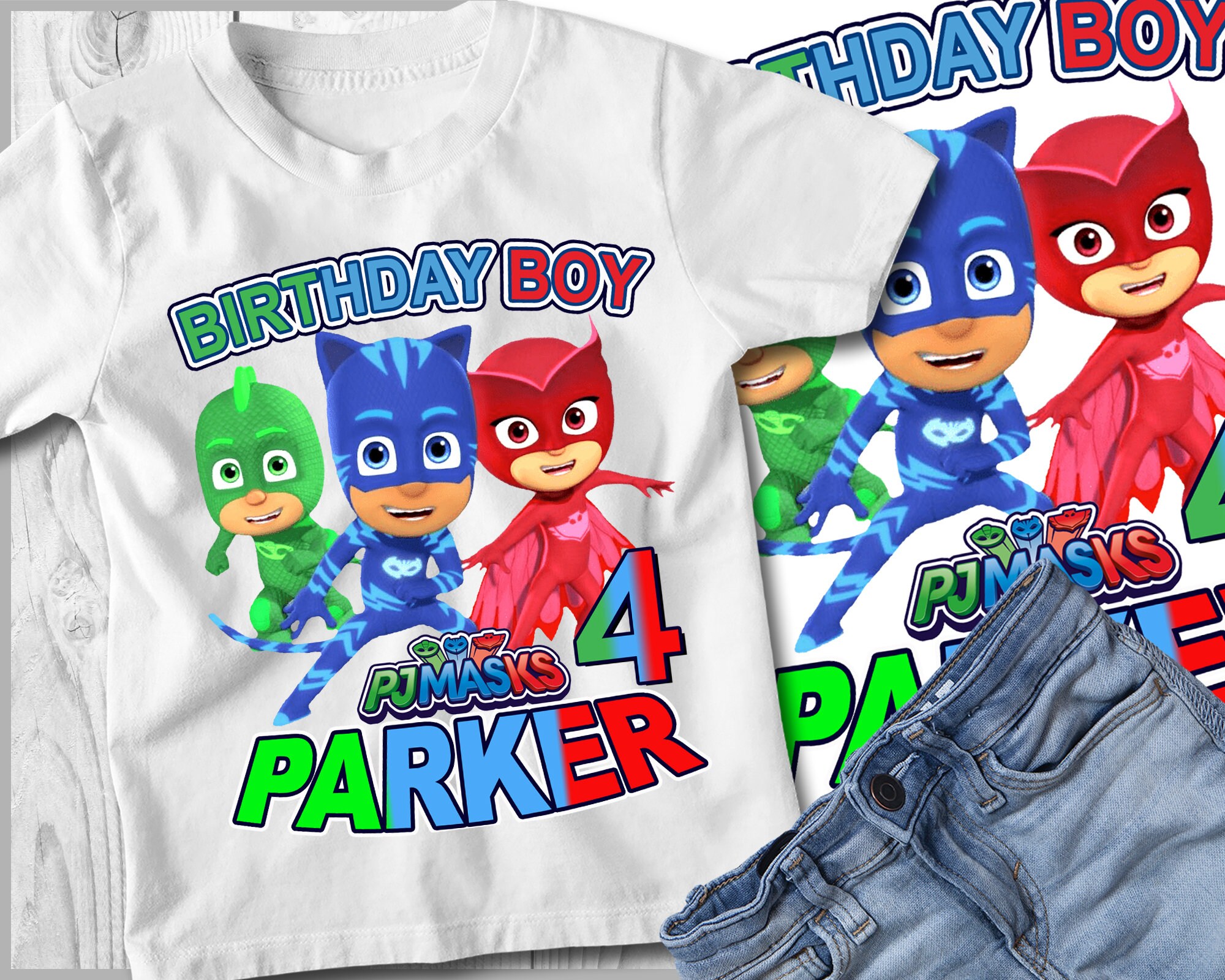 PJ Masks Birthday Shirt PJ Masks Birthday Tshirt PJ Masks Etsy