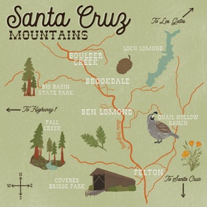 Santa-Cruz-Berge-Karte Druck
