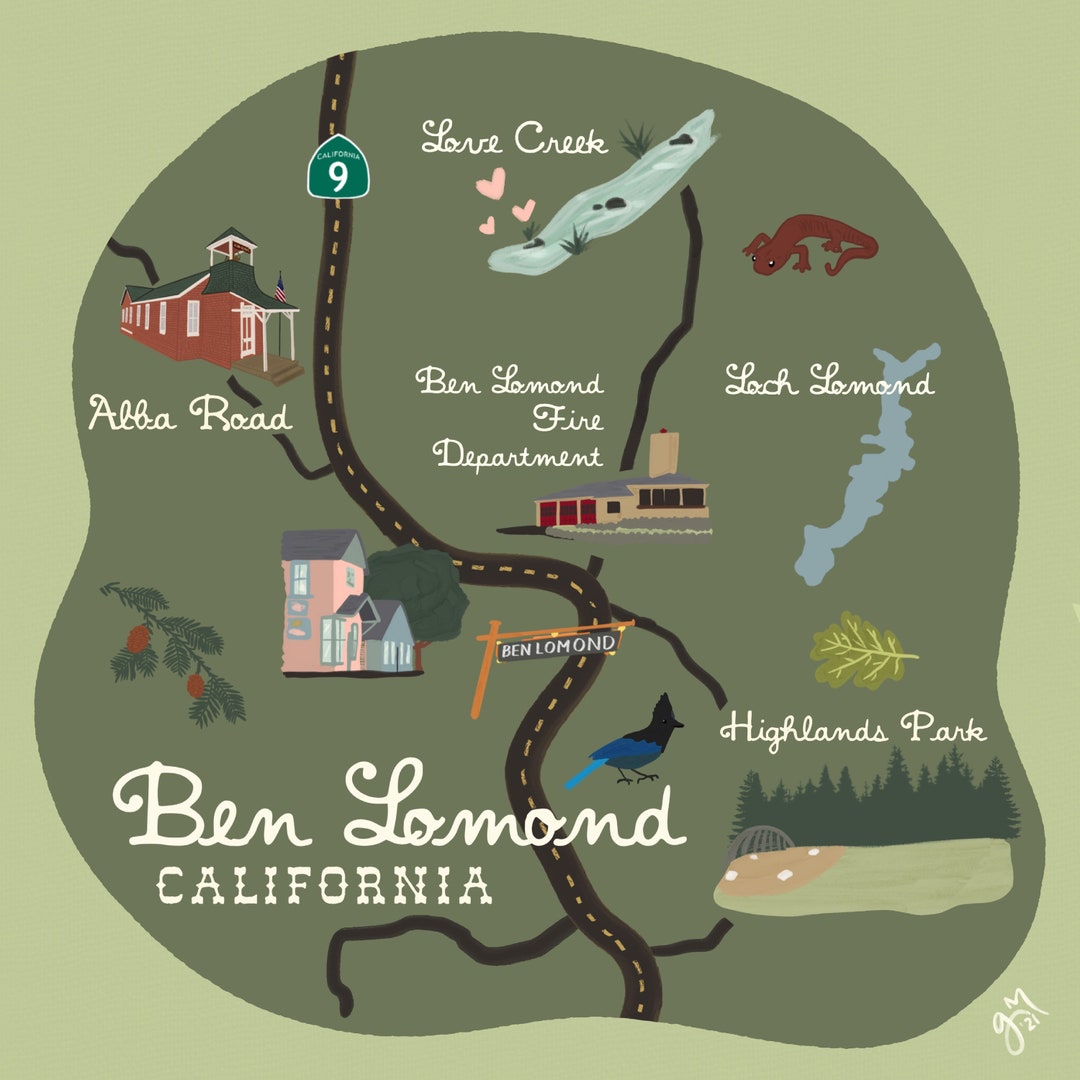 LIMITED EDITION Ben Lomond Map Print Etsy