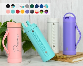 Fennec Impressions Water Bottle for Kids 14oz Personalized with Name or Artwork | Back to School Kid Bottle with Straw & Fidget Pop-It Strap