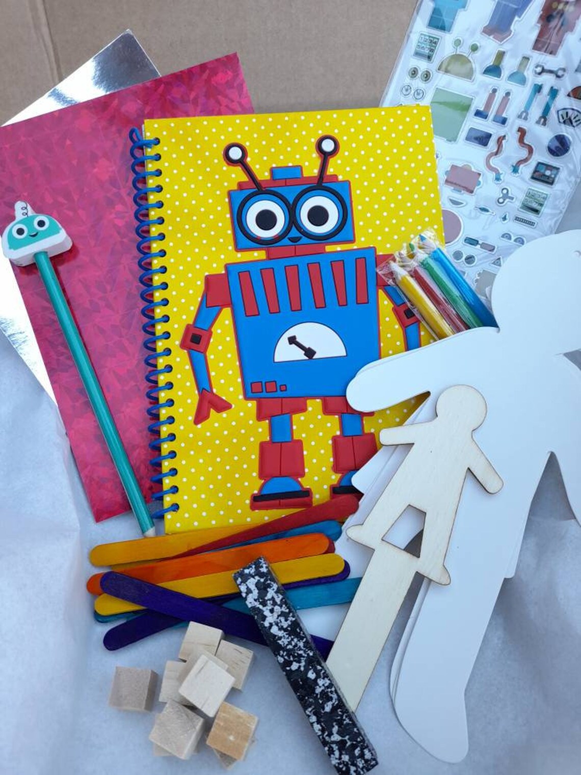 Robot Activity Box. School stationary. Learning & school. Etsy