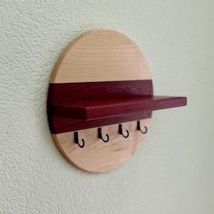Key Racks Handmade Handmade Natural Hardwood Key Rack With Shelf: Entryway Organizer - Etsy