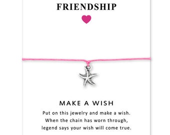 Pulsera minimalista/Pulsera Make a Wish Friendship/pulsera de atención plena/