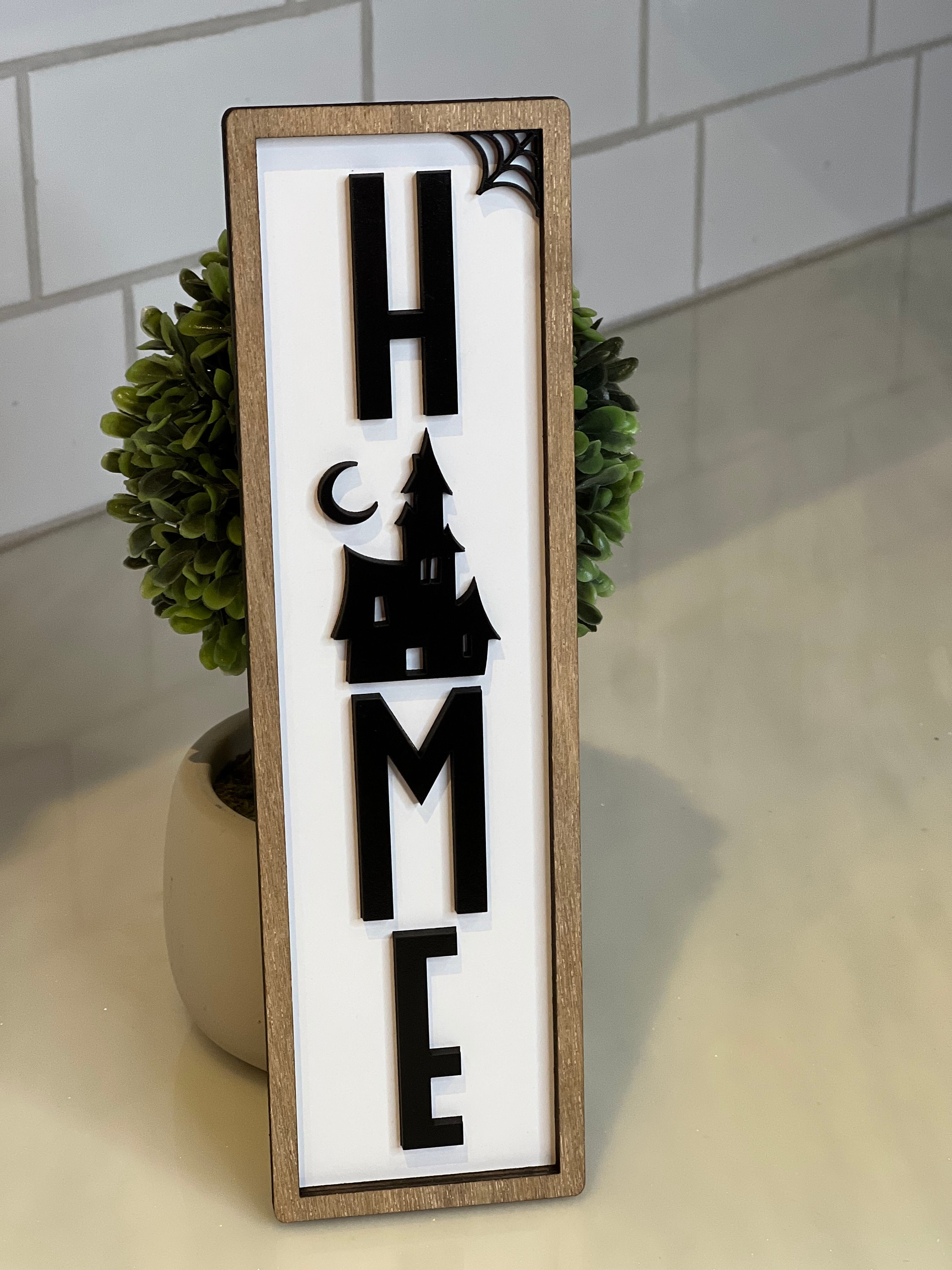 Haunted House Laser Ready Halloween Home Sign Etsy