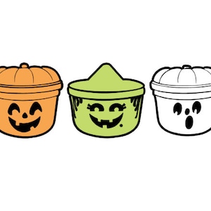 SVG pour Cricut ou Silhouette Halloween Happy Bucket 90's Boo Meal Witch Ghost Pumpkin File Seulement Aucun produit physique expédié