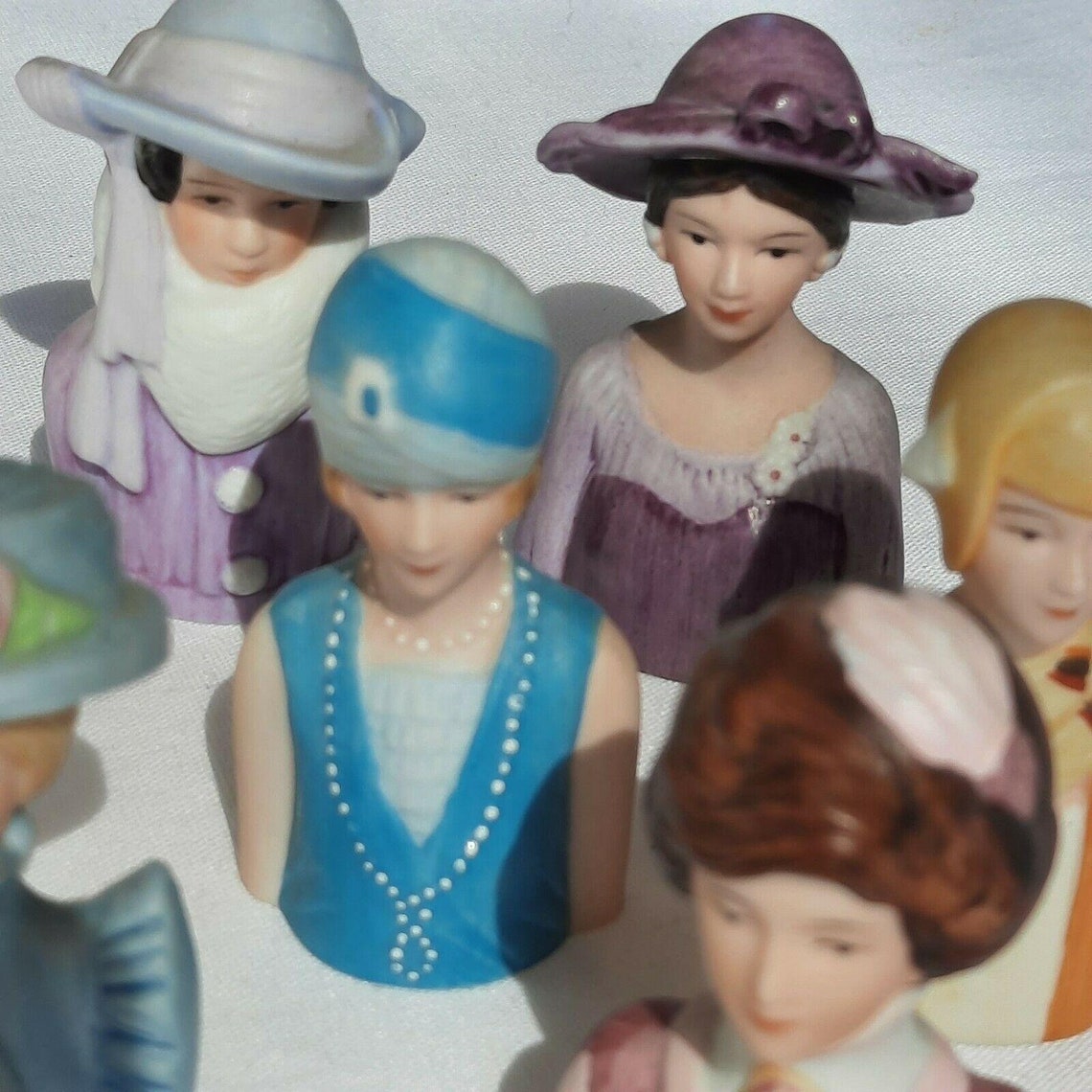 Avon 8 PC Collector Series Lady Head Thimbles Set 1983 1984 Etsy