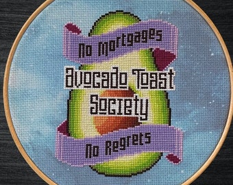 Avocado Toast Society Cross Stitch Pattern PDF