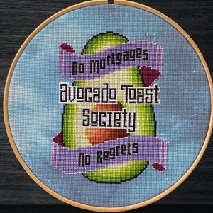 Avocado Toast Society Cross Stitch Pattern PDF
