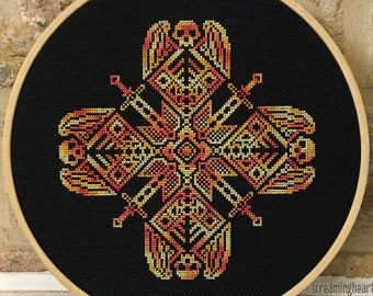 War: Four Squares of the Apocalypse Cross Stitch Pattern