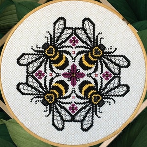 Bumblebee Block Party Cross Stitch Pattern PDF