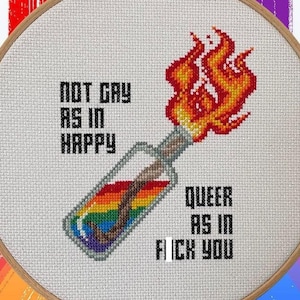 Queer Rage Cross Stitch Pattern PDF