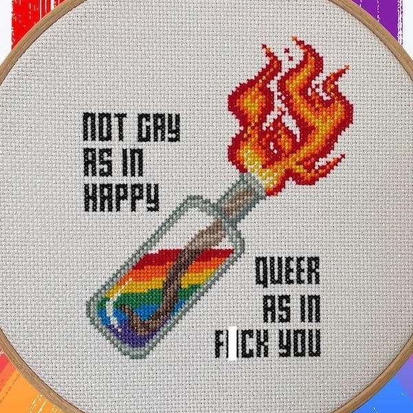 Queer Rage Kreuzstichmuster PDF