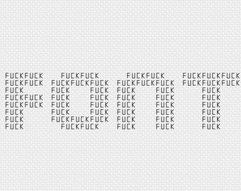 This Is Fine [FUCK] Backstitch Alphabet Pattern