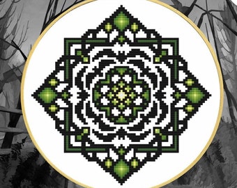 The Belfry - Spooky Small Geometric Cross Stitch Pattern