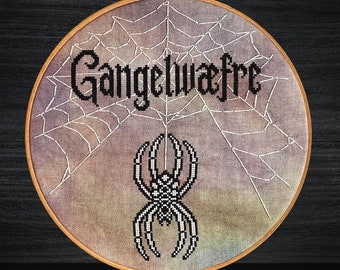 Gangelwaefre - Old English Spider Cross Stitch Pattern
