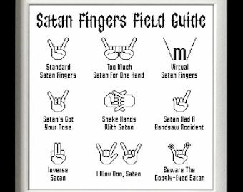 Satan Fingers Field Guide - Cross Stitch Pattern PDF