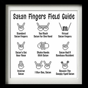 Satan Fingers Field Guide - Cross Stitch Pattern PDF