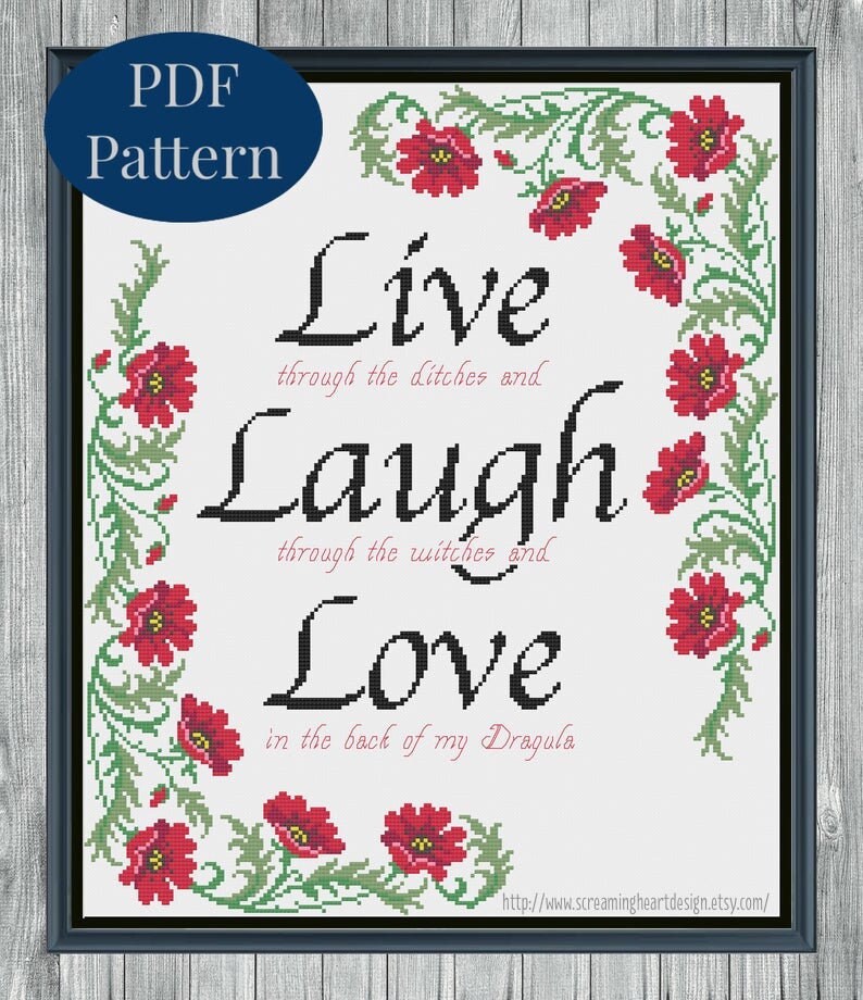 Rob Zombie / Live Laugh Love Cross Stitch Pattern Etsy