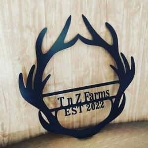 Custom Metal Deer Antler Monogram Name Sign | Front Porch Art | Welcome Sign | Front Porch Sign | Monogram Sign