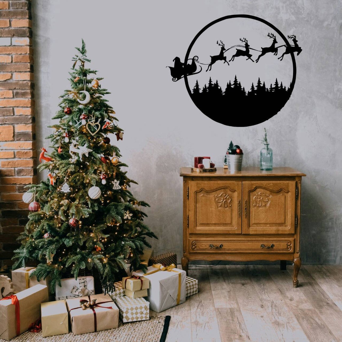 Etsy Christmas metal wall art Christmas gifts Santa metal Etsy