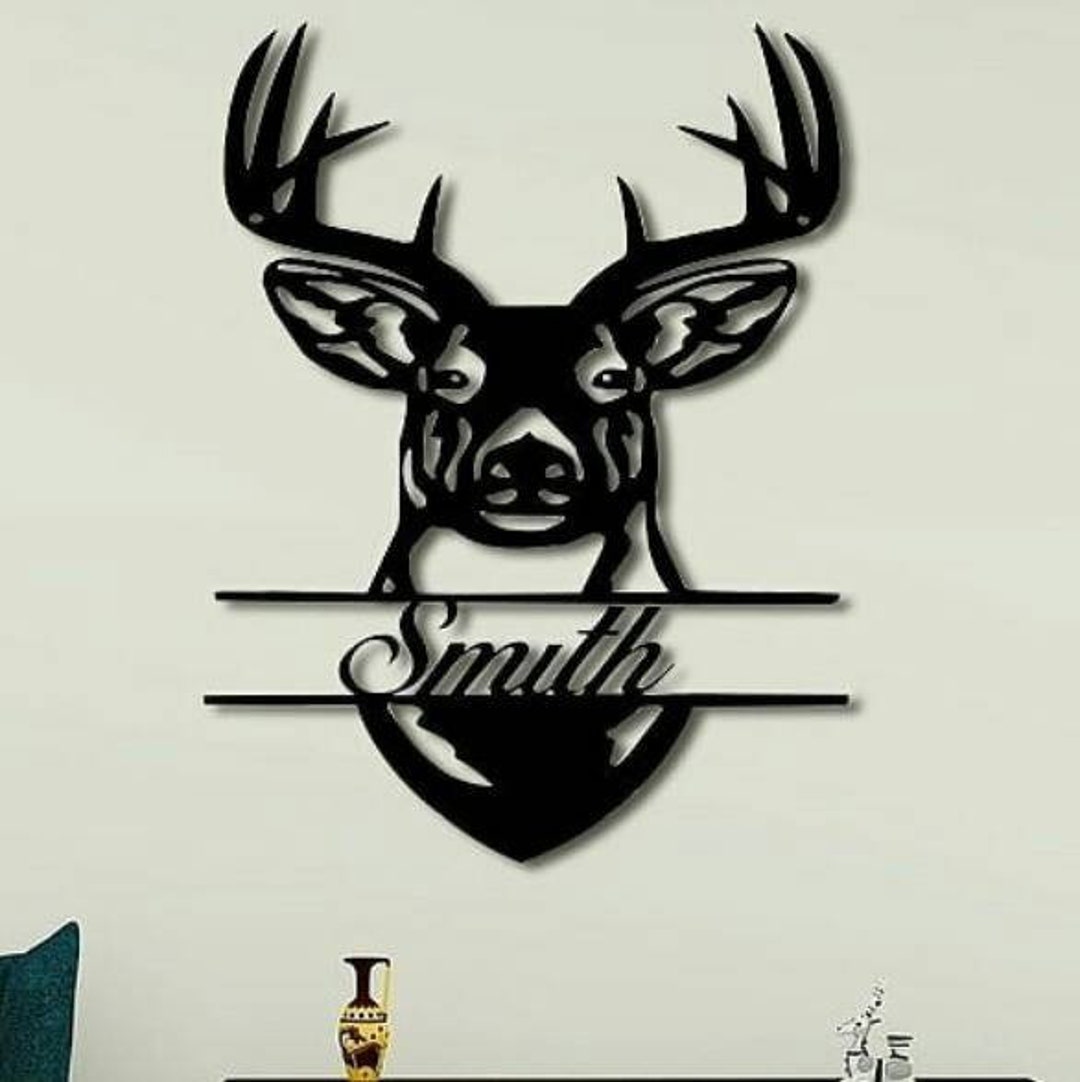 Custom Deer Name Metal Sign Personalised Deer Sign Split Name Deer custom-deer-name-metal-sign-personalised-deer-sign-split-name-deer