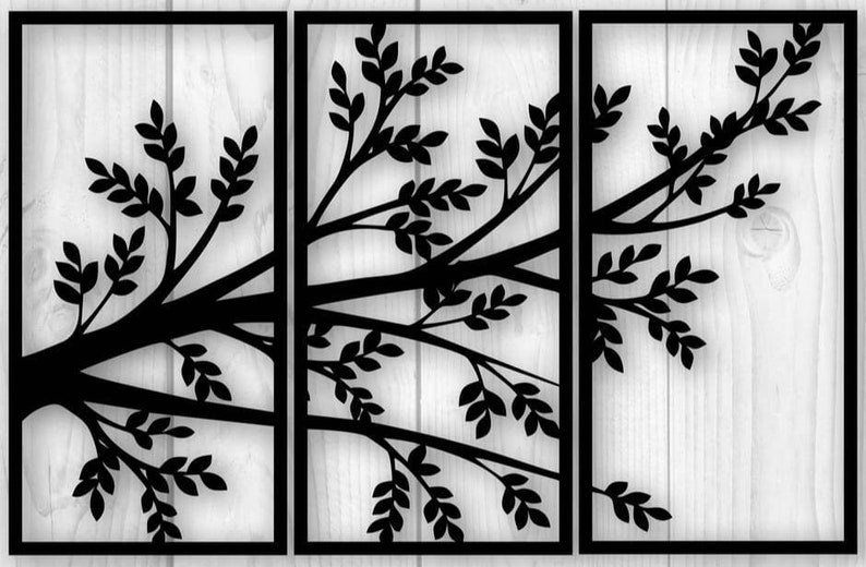 Large 3 Panel Metal Wall Art Steel Wall Art Wall Hangings Metal Wall