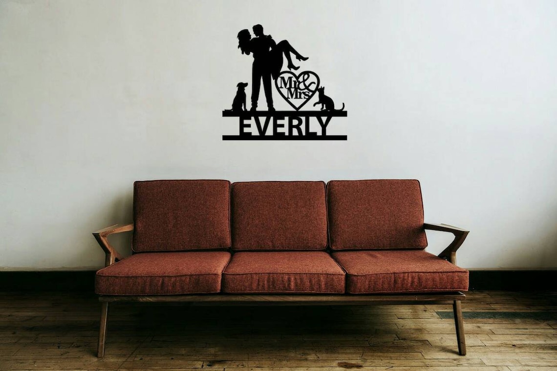 Personalized name metal art metal signs wedding gifts Etsy