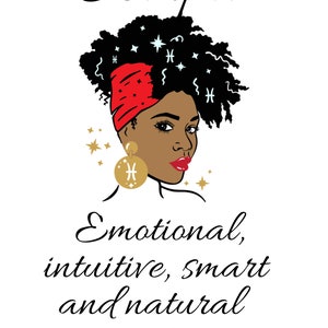 Black woman zodiac print - Scorpio print/ zodiac gift/ star sign wall art/ astrology print/ star sign wall art/ Scorpio art /Scorpio poster