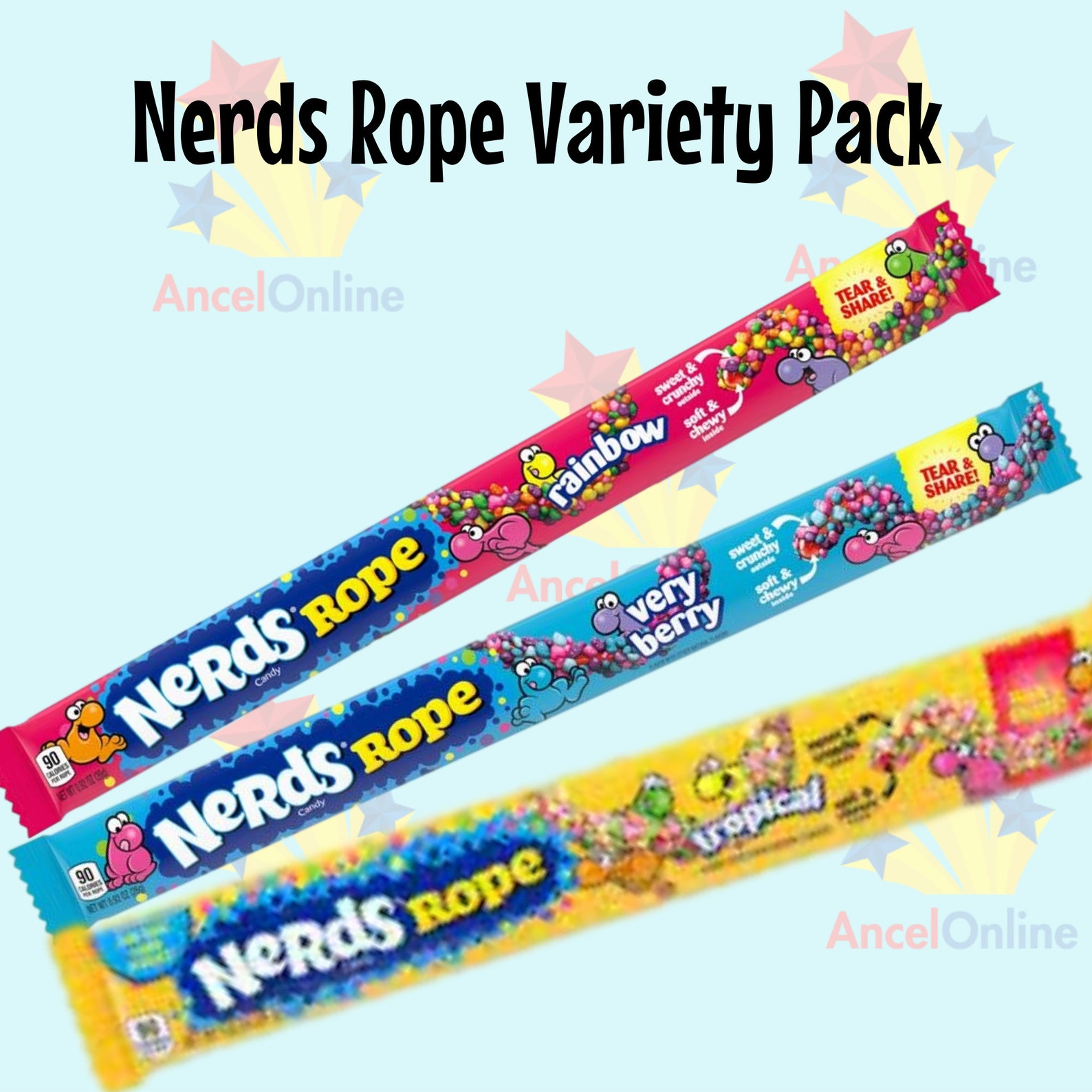 Nerds Rope Variety Pack 12 Ropes Rainbow Tropical Vary Etsy