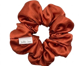 Rusty Orange Satin Scrunchie