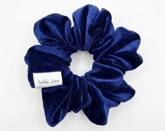 Navy Velvet Scrunchie