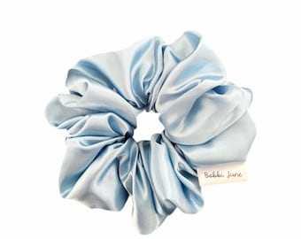 Baby Blue Satin Scrunchie