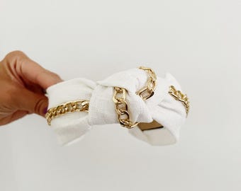 Diadema con nudo de cadena