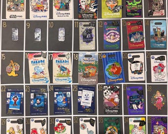 Carded Authentic Disney pins! Pick a pin! WDW. haunted mansion, medals, parade, villain, NBC, supporting Cast cluster sorcerer Mickey & more