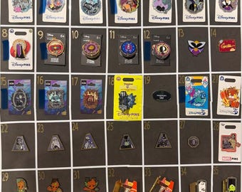 Carded Authentic Disney pins! Pick a pin! WDW N Disneyland. villain, haunted mansion, Starbucks Park, Marvel, monster Inc. maleficent& more