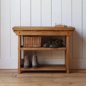 Vintage Style Shoe Bench Made From Solid Wood Rustic Shoe Bench