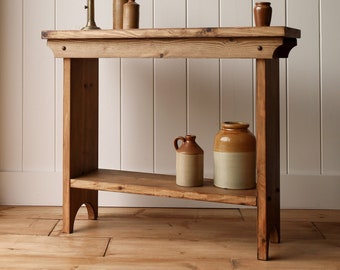 Modern Rustic Console Table - Rich Walnut