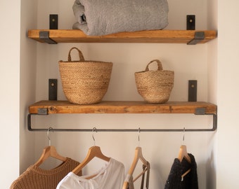 Rustic Raw Steel Rail | Rail Only | Wardrobe Rail | Clothing Rail | Shelf Not Included