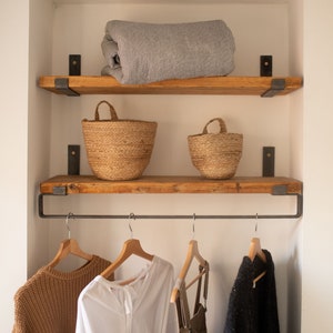 Rustic Raw Steel Rail | Rail Only | Wardrobe Rail | Clothing Rail | Shelf Not Included