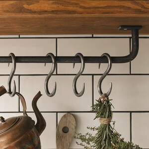 Steel Kitchen Rails For Kitchen Kitchen Rail Made From Raw Steel With S Hooks | Hanging Rail | Utensil ...