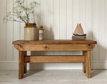 Vintage Style Bench made from Solid Wood | Rustic Bench | Entryway Bench | Farmhouse Bench | Hallway Bench | Handmade | Folkhaus