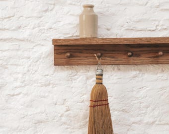 Shaker Peg Shelf made from Solid Oak | Peg Rail | Peg Shelf | Coat Hook | Kitchen Rail | Handcrafted | Folkhaus