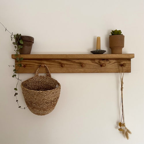 Shaker Peg Shelf Made From Solid Wood Peg Rail Peg Shelf Etsy UK