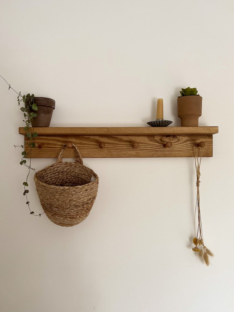 Peg Shelf made from Solid Wood