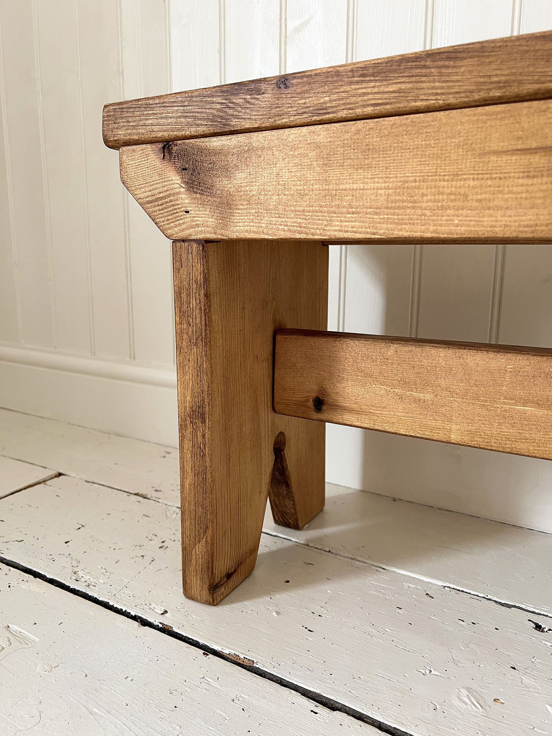 Vintage Style Bench Made From Solid Wood Rustic Bench Etsy UK
